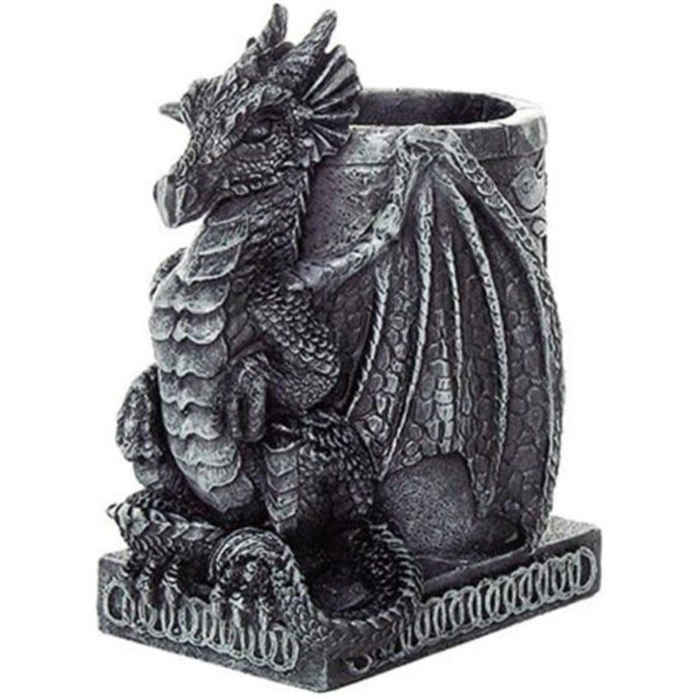 4.5 Inch Medieval Dragon Statue Figurine Desk Top Utility Holder